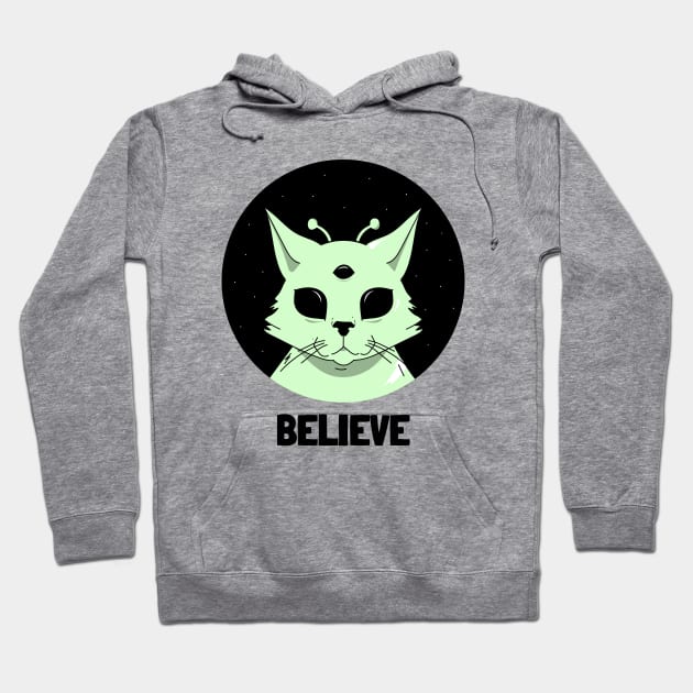 Alien Cat Hoodie by Purrestrialco